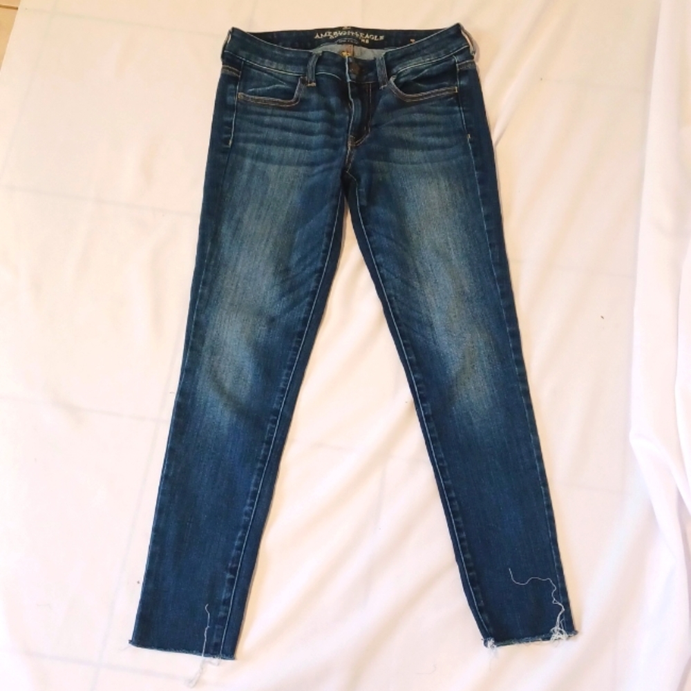 American Eagle Cropped Jean Blue Size 4R
